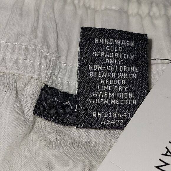 Lane Bryant White Eyelet High Rise 100 Cotton Denim Pull on Shorts Pockets Sz 22 - Picture 7 of 8